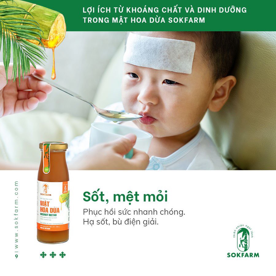 Sốt, mệt mỏi khi dùng mật hoa dừa