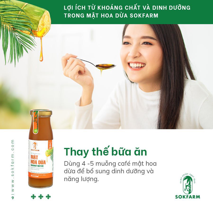 mật hoa dừa thay thế bữa ăn